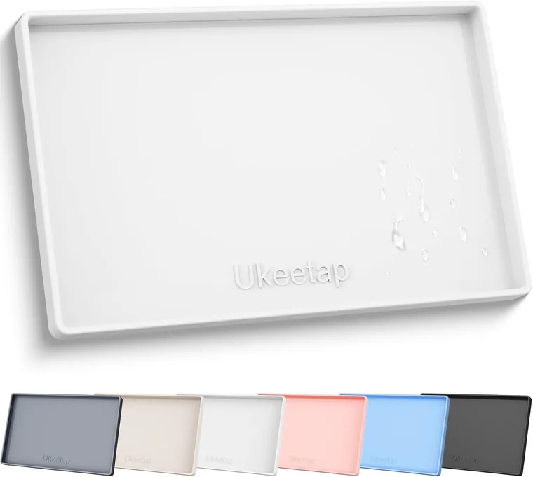 Extra Thick Waterproof Silicone Mat, 19 x 12 in, White